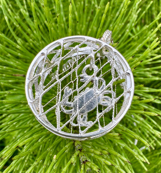 Silver Crab Pot Necklace